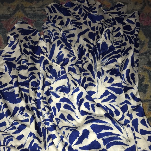 New Asymmetrical blue and white Alexis Dress - Picture 9 of 10